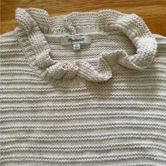 Madewell Ruffle-Neck Pullover Sweater in Cotton-Merino Yarn - Picture 7 of 9